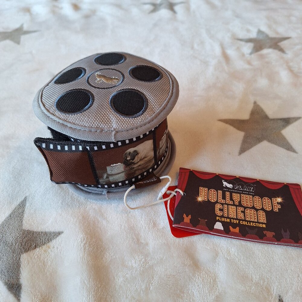 P.L.A.Y.'s Hollywoof Cinema Momo's Movie‎ Reel Fun Dog Toy New Squeaks Crinkle